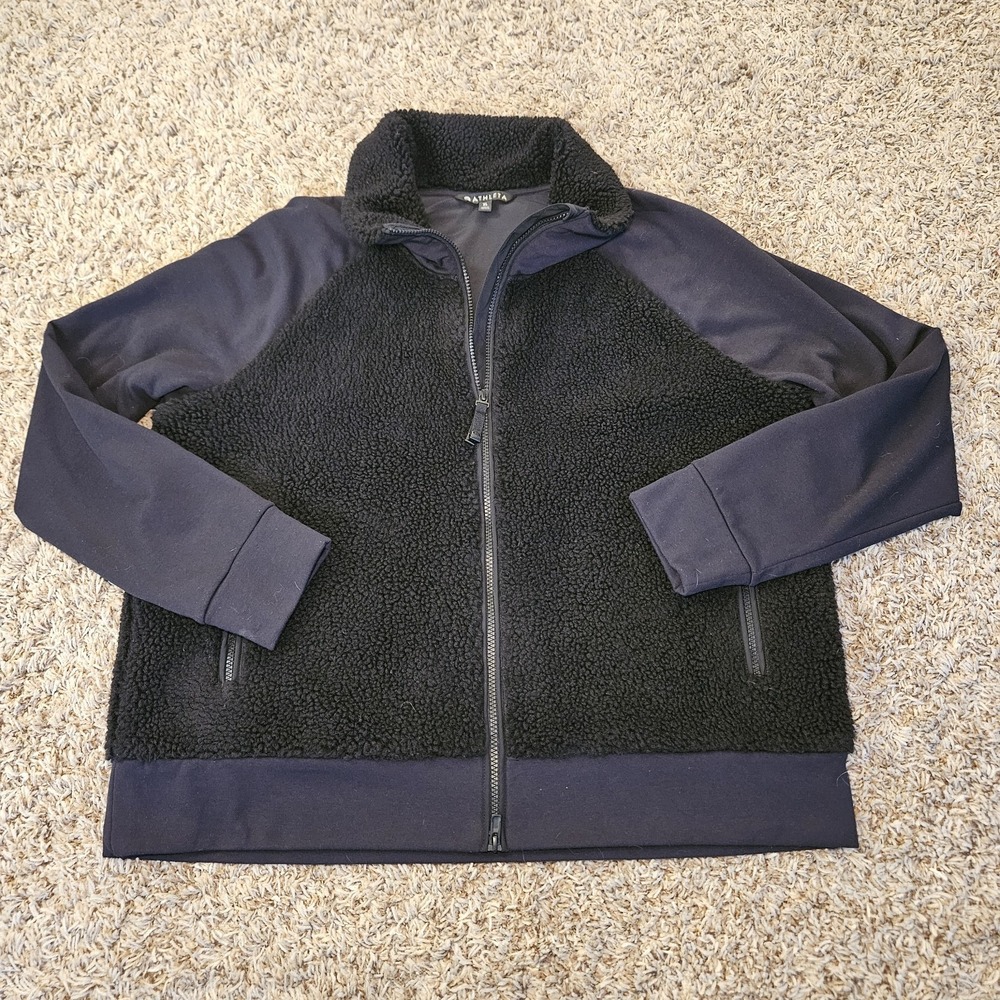 Athleta Jacket Women's Size XL Black Range Sherpa Full Zip Outdoor Active 351914
